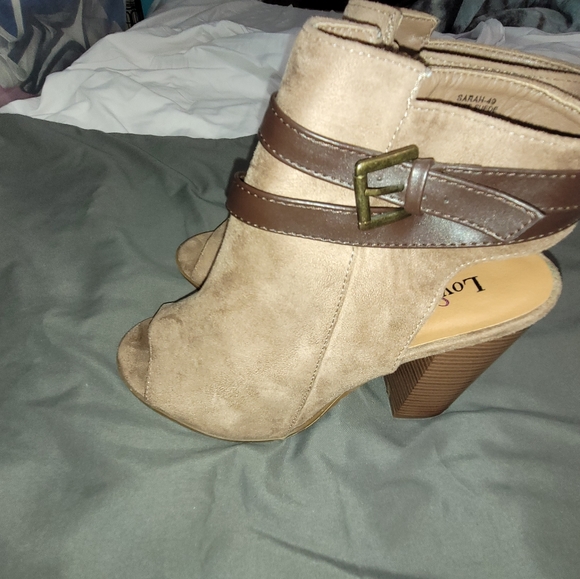 Lov Mark Open Toe Suede Booties size 10 - Picture 3 of 13